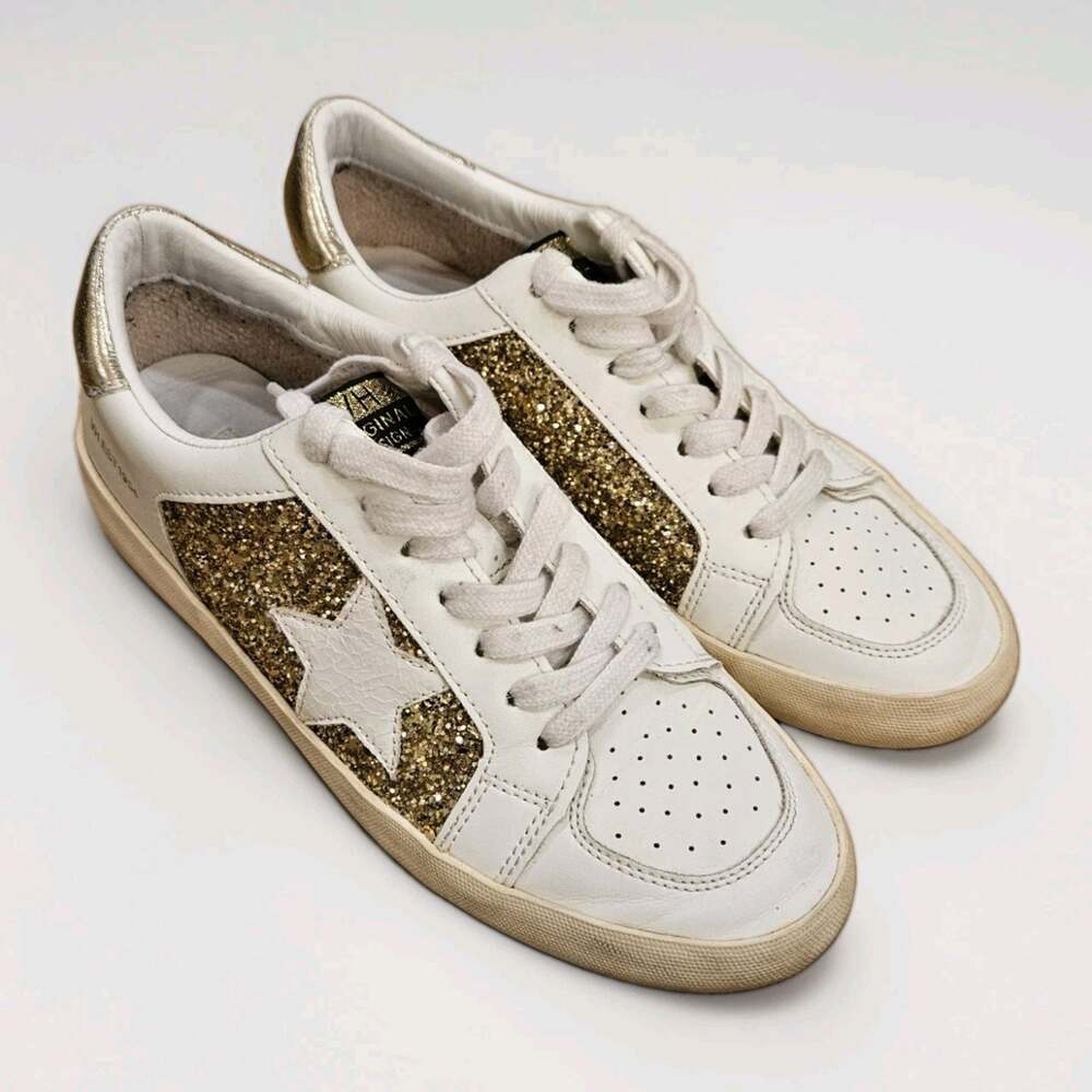 Vintage Havana Women Sneakers Star White Gold Gala Sz 9 Low Top Shoes